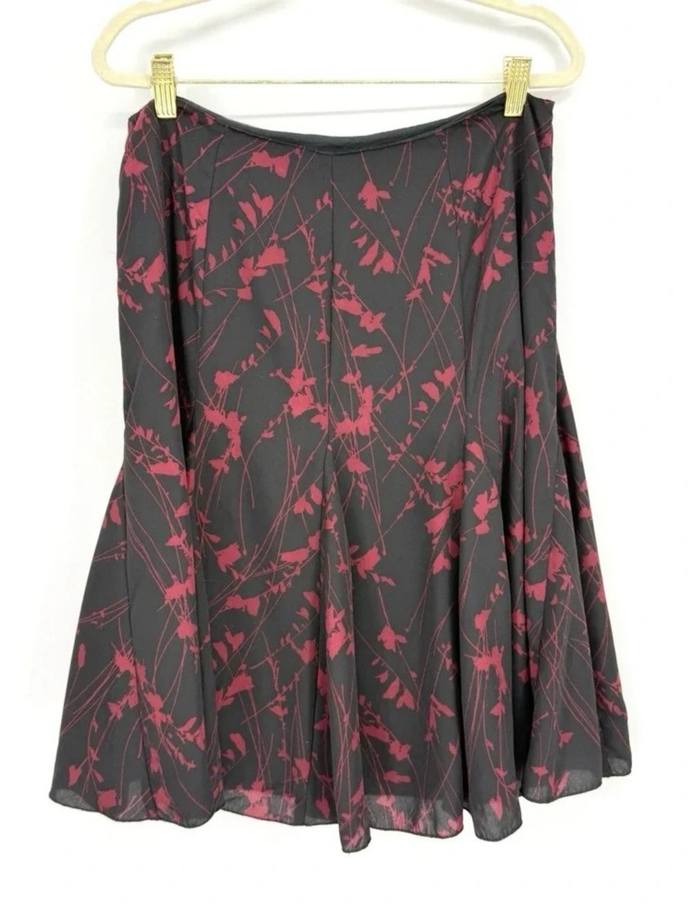 Tailor B Moss Skirt Womens 12 Black Red Floral Fit Flare Lined Y2K Whimsigoth